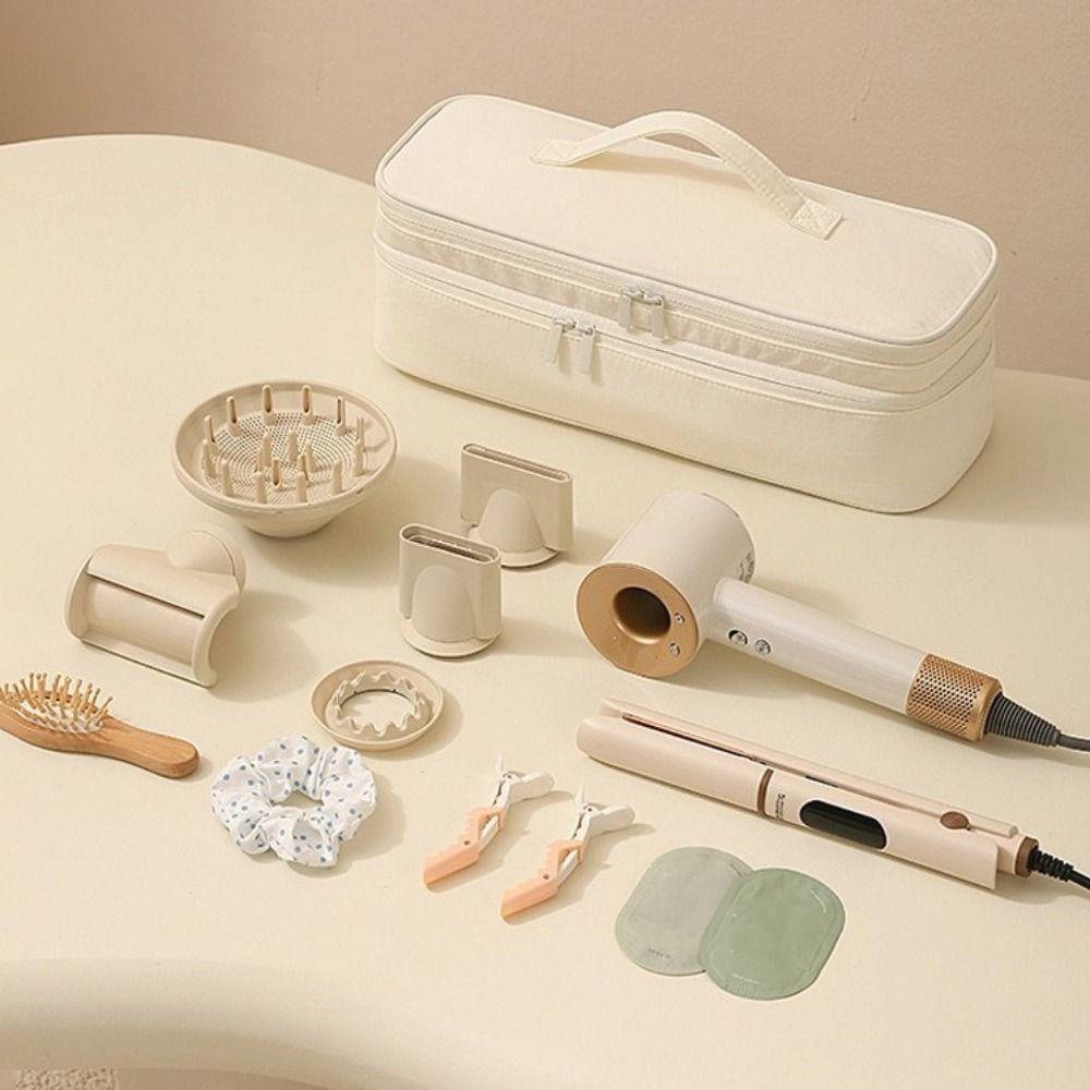 Nylon Double Layer Hair Dryer Bag Large Capacity Curling Iron Storage Bag  Hair Styling Tools