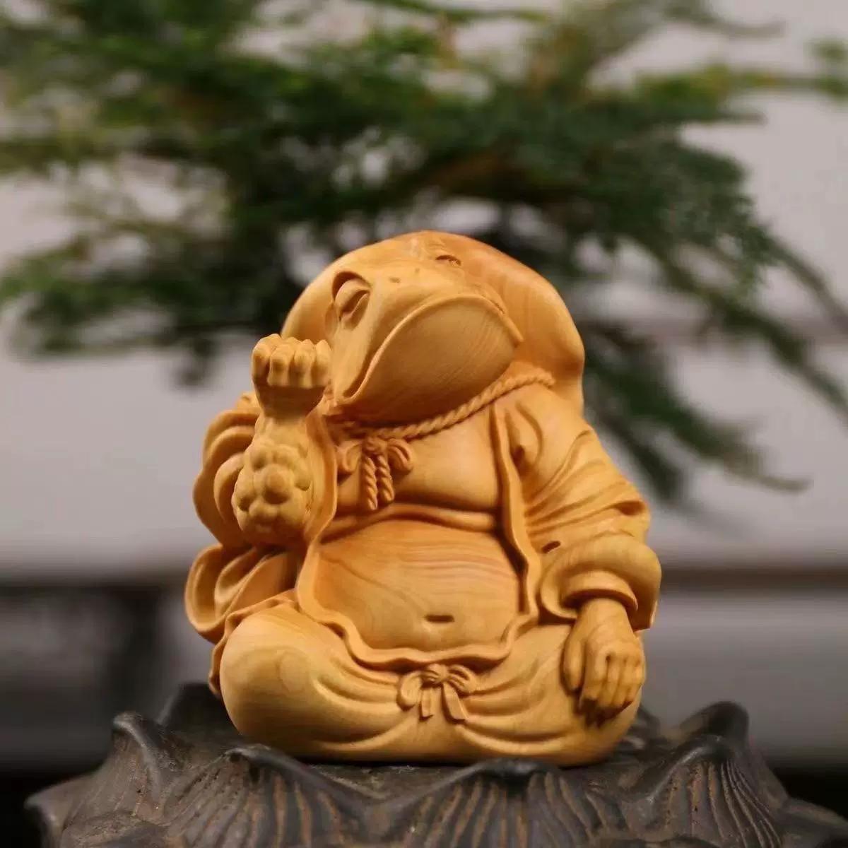 

Waxberry wood, toad, creative living room, office desk ornament,Frog Chinese Wood Carving Wood Statue Wood Figurine Wood Sculpture Wood Hand