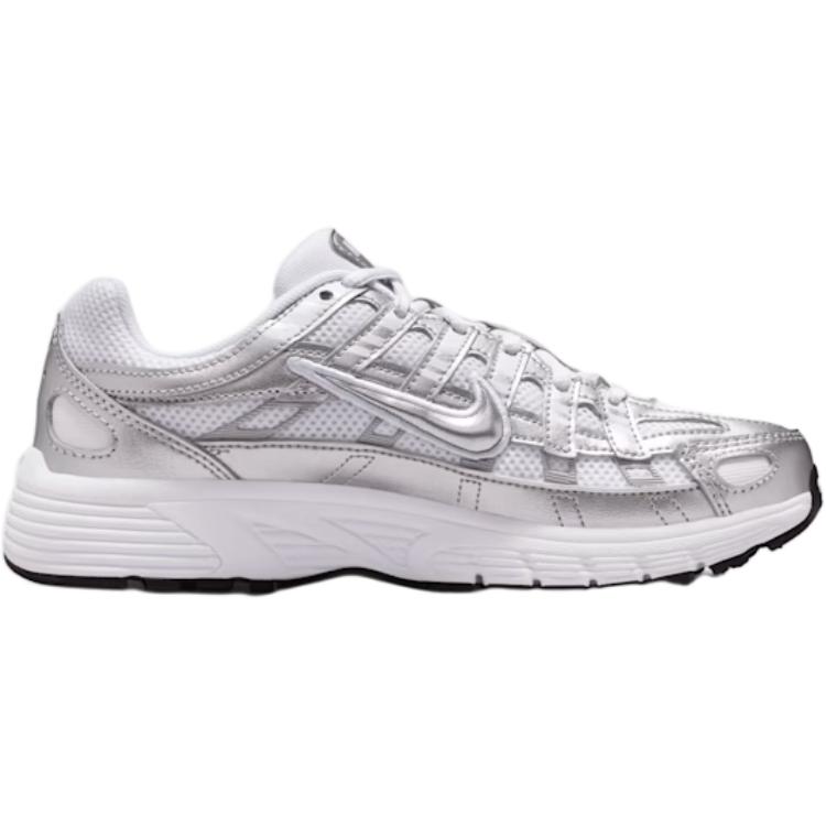 New Nike P 6000 Abrasion Resistant Low Top Kids' Running Shoes Silver Gray White Teenagers HV5064-101