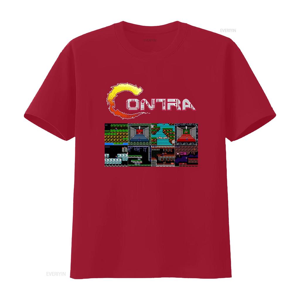 Contra gryzor all stages NES Famicom game 8 bit stage screen T Shirt Arcade classic vintage retro design sizes vintage Washed