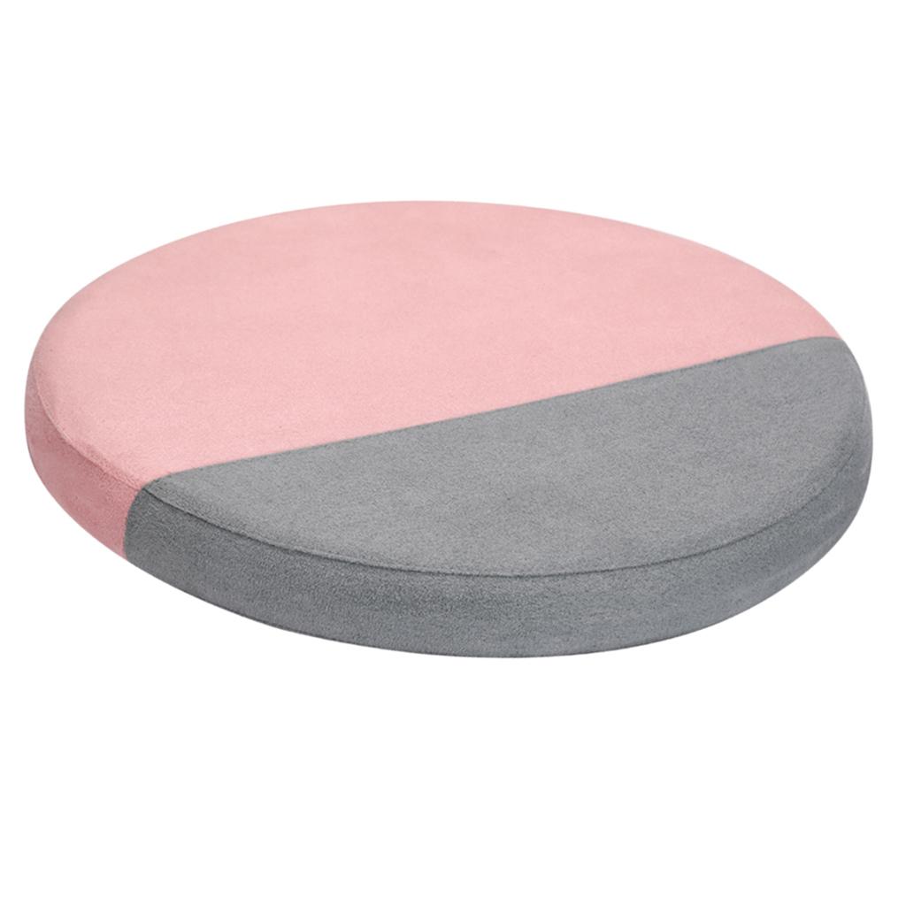 Round Stool Cushion Pad Memory Foam Meditation Pillow Matrress 33cm - Pink Gray