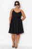 Women's Style Plus Size Black V-Neck Woven Dress
