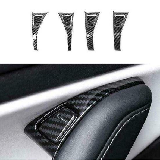 Carbon Fiber 8PCS Inner Door Lock Switch Cover Trim For Tesla Model Y 2020-2022