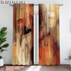 Set Of 2 Artistic Abstract Rust Curtains Decorative Art Suitable Bedroom Living Room Design Curtain Polyester Machine Washable Ideal For Great