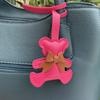 Soft Bow Bear Keychain Car Key Holder Cartoon Bag Pendant Lovely PU Leather Keyring  Birthday Gift