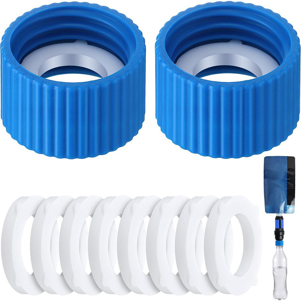Filtration Cleaning Couplings for 28mm External Threaded Water Filters with Gasket Seals Water Filter Coupling Kit for Camping