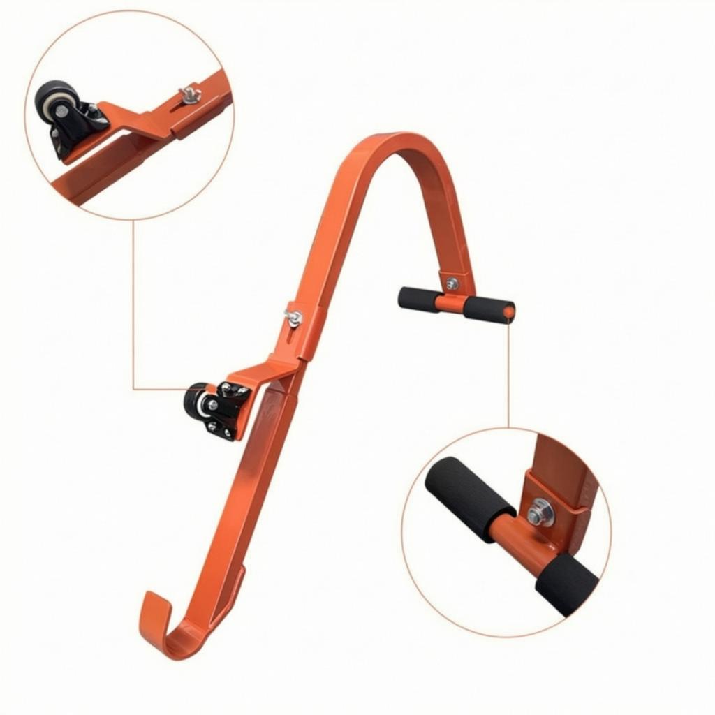 2 Pieces Ladder Stabilizer with Wheel Angled Ladder Stabilizer Hardware Heavy Duty Long-Lasting for Roofers, Construction