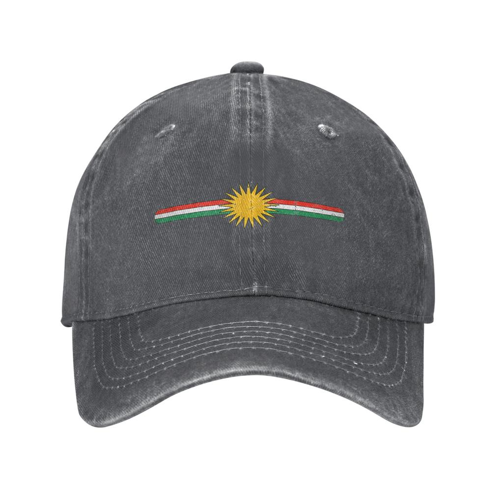 Kurdistan Kurdish Kurd Sun Flag Unisex Women Baseball Caps Culture Ethnic Distressed Denim Washed Hat Outdoor Adjustable Headwear