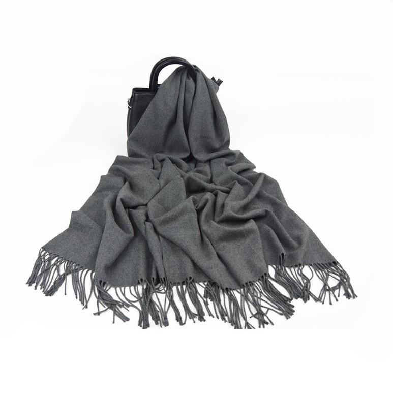 Imitation Cashmere Scarf for Women In Autumn and Winter Solid Color Gray Warm Red Shawl Air Conditioning Scarf Tassel Men's Winter Scarf