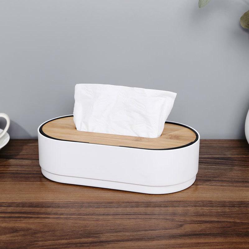 Creative Wooden Lid Tissue Box - Liftable Bamboo Design for Living Room or Coffee Table