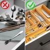 Bamboo Insert for Cutlery, Drawer Utensils, Extendable, Adjustable XXL