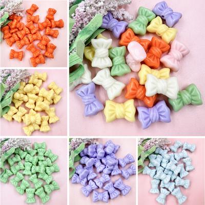 Materials Jewelry Accessories DIY Bracelet Macaron 20Pcs 16*23mm Fashion Solid Color Bowknot Beads Mobile Phone Chain Making