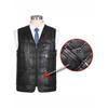 Men's Winter Thickened Thermal Vest with Middle-Aged Checkered V-Neck, Multi-Pocket Straight Hem Punk Sleeveless Jacket