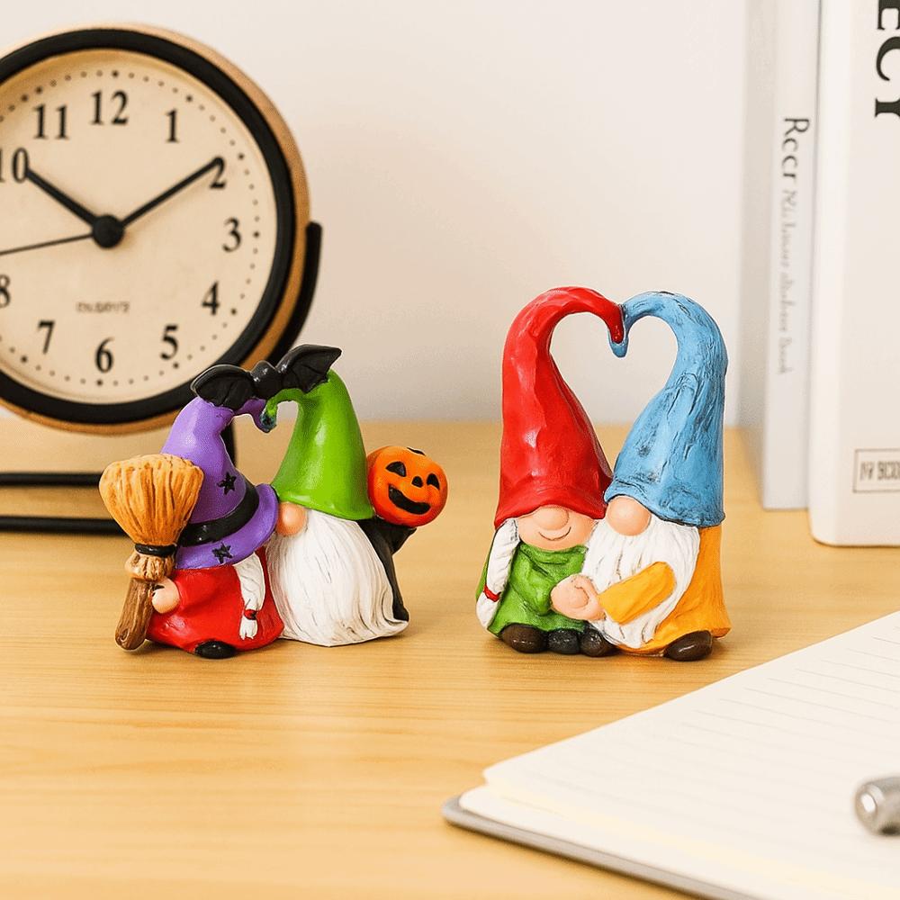Resin Pumpkin Dwarf Figurine Statue Dwarf Spirit Heart Shape Figurines  Desktop Decorative
