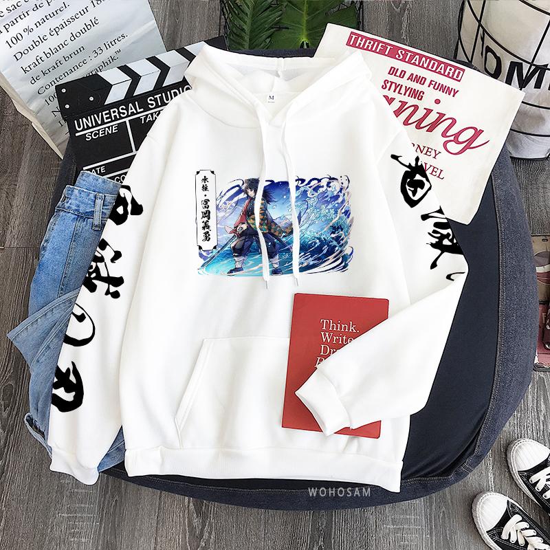 Tomioka Giyuu Demon Slayer Anime Hanorac Pulovere Bărbați Japonia Manga Amuzant Băieți Imprimeu Grafic Iarnă Păstrează Cald Străzi Hanorace