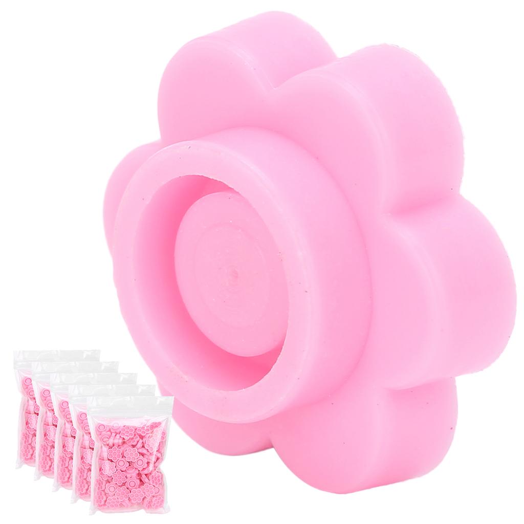 500pcs Eyelash Extension Glue Holder Flower Shaped Eyelash Grafting Glue Cup Pink