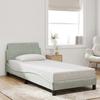VidaXL Bed Frames with Headboard, Upholstered Bed with Slat Base, Single Bed with Footboard, Adult Bedroom Bed, Grey 373112