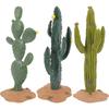 3 Pcs Simulated Cactus Decoration Tiny Mini Figurines Artificial Plants Miniature Statue Pvc Child Outdoor Ornaments