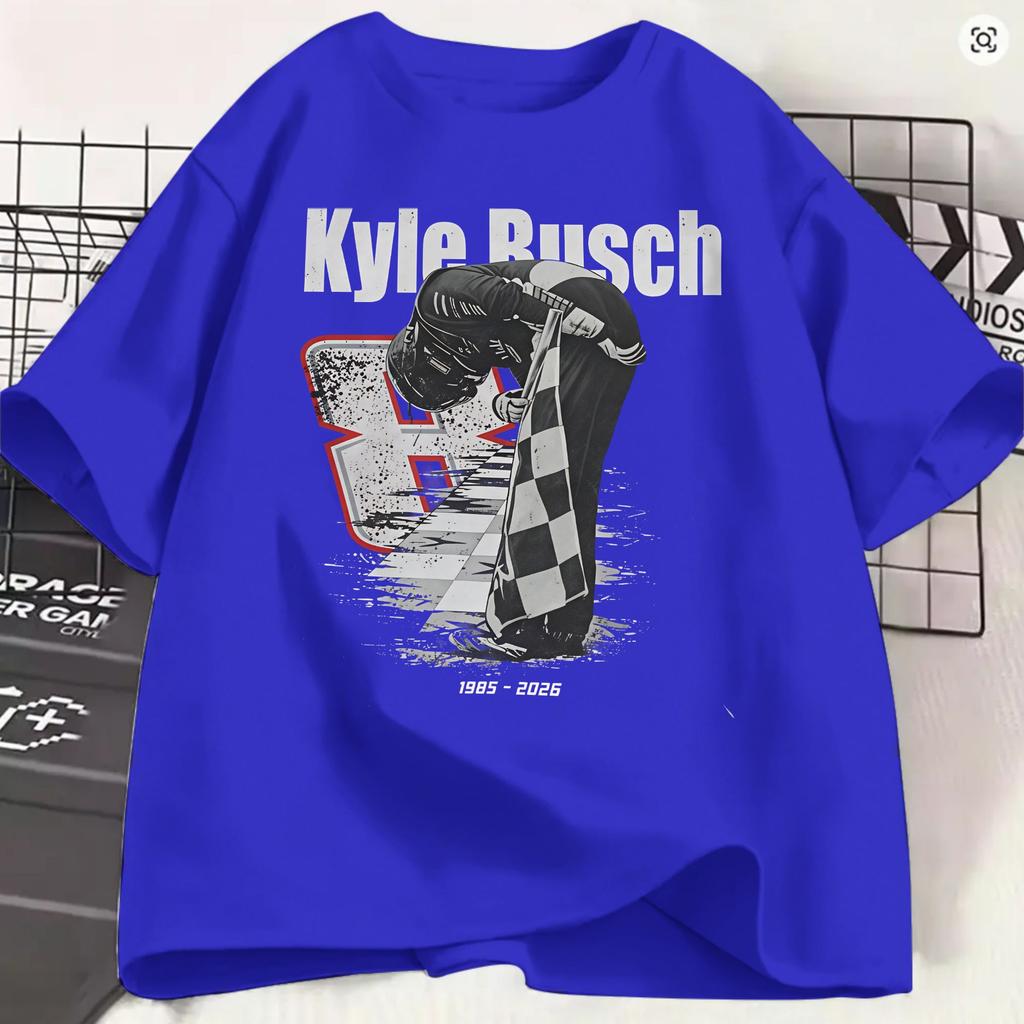 Kyle Busch 100 Cotton TShirt For Unisexs Summer Funny T Shirts ONeck Leisure Tee Shirt Big Size Hot Sale Tops