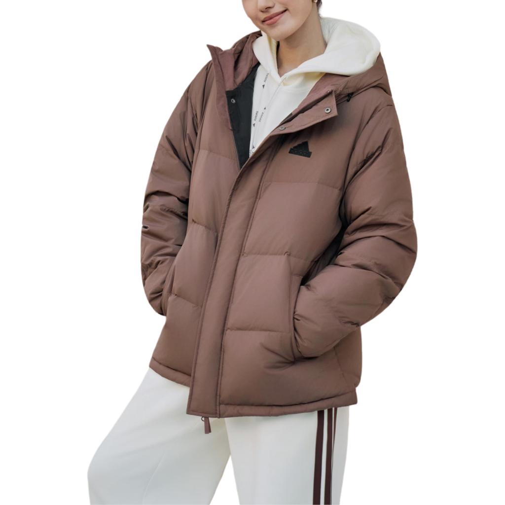 Adidas FW25 Water-Resistant Warm Sports Casual 600 Fill Power Duck Down Hooded Jacket Unisex Jacket KF6751