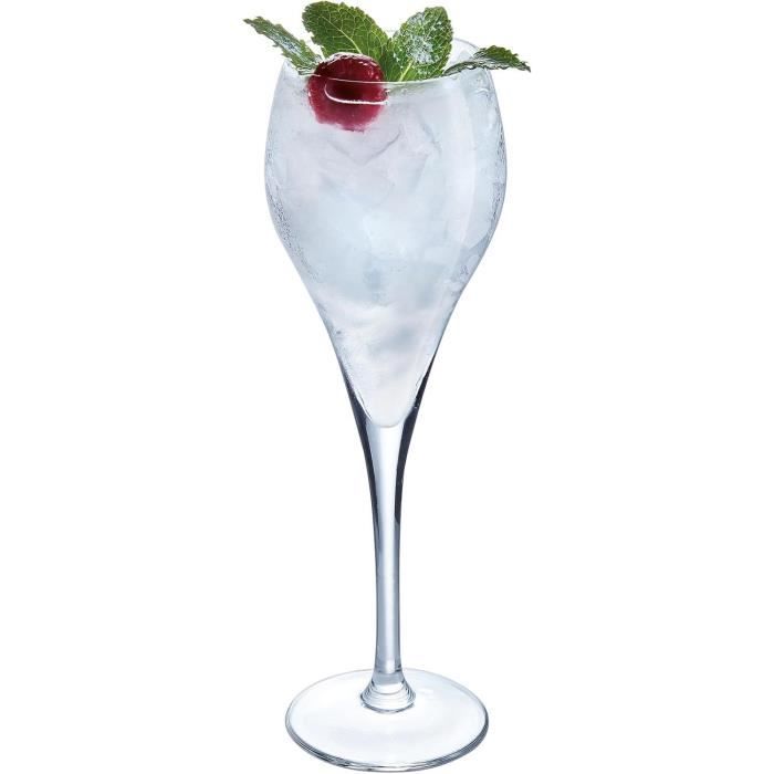 Flûtes à champagne - arcoroc - collection brio - 16 cl - 6 pièces - verre ultra transparent