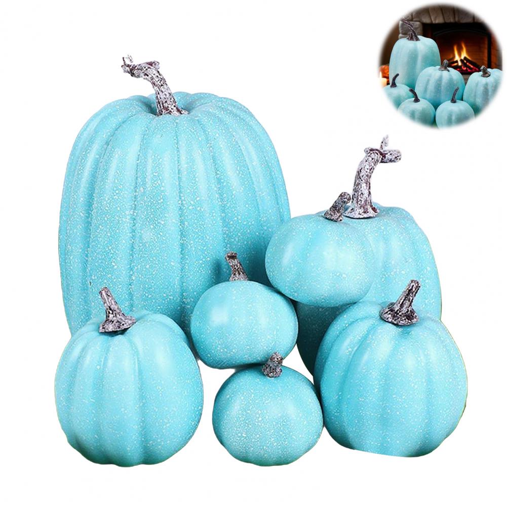 Artificial Pumpkin Decoration Durable Festive Pumpkin Fall Harvest Decor Set 7 Assorted Sizes Artificial Pumpkins for Halloween