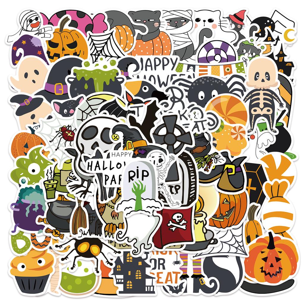 100 New Halloween Graffiti Stickers Personalized DIY Decorative Computer Suitcase Waterproof