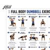 Gráfico Profesional de Entrenamiento con Pesas 2 Piezas Póster de Entrenamiento con Mancuernas, Rutina de Ejercicios de Cuerpo Completo Fitness para Mujeres Arte de Pared, Guía de Fuerza Gimnasio en Casa