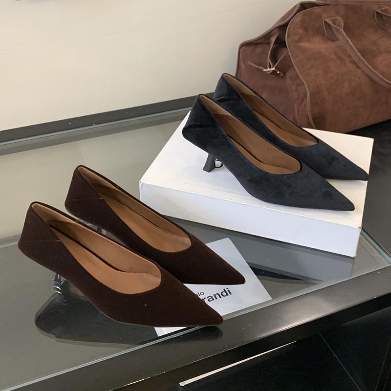 Fashion SUOJIALUN 2025 Autumn New Pointed Toe Pumps Shoes Fashion Shallow Slip On Ladies Elegant Single Shoes Thin High Heel Boat Shoes