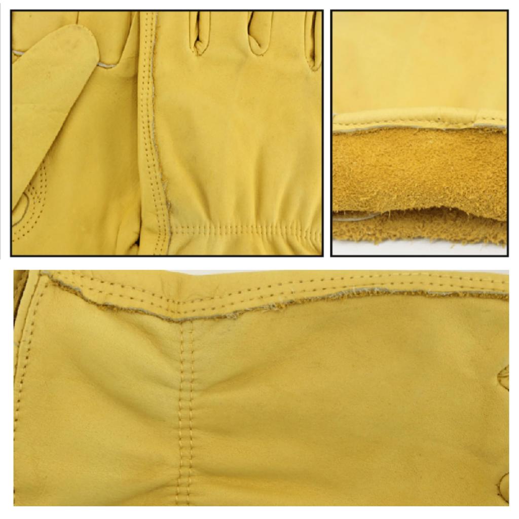Washable Deerskin Leather Motorcycle Gloves Touring Outdoor Flexible All Seasons Soft From Start Wear-Resistant