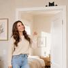 Metal Cat Door Frame Decoration Small Size Peeking Cat Design Indoor Door Top Ornament for Home and Holiday Use Durable Iron Material