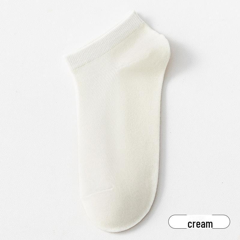 

Женские дышащие летние сетчатые носки - тонкие, антипиллинговые, впитывающие пот, однотонные носки-лодочки кремовый
