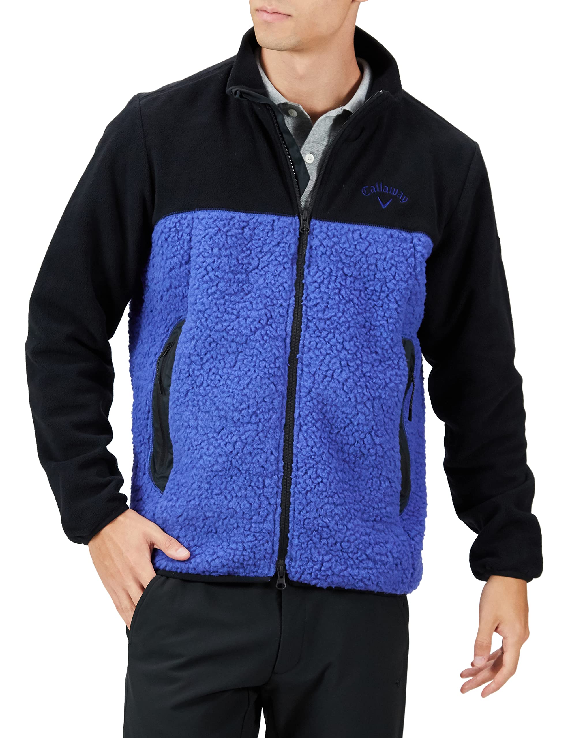 

Callaway Men s Fleece Blouson (Sherpa Boa Fleece: Warm) / Golf Outerwear / C22217106 1112_Blue M