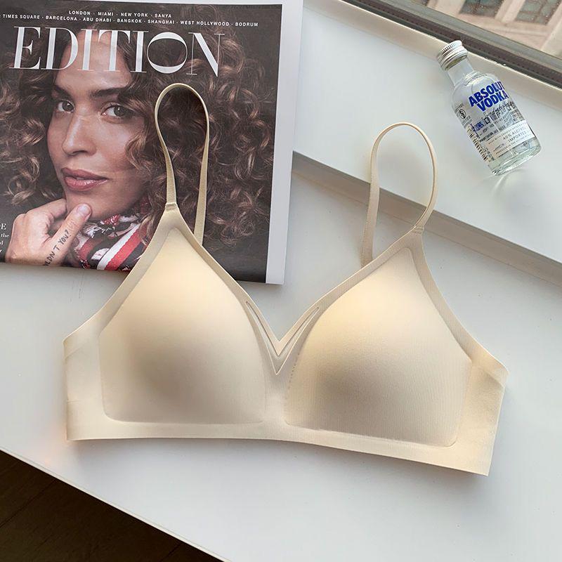 Seamless Wireless French Triangle Bra - Soft Support, Anti-Sagging, Side Support for Small Busts