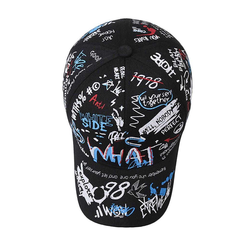 Hip Hop Baseball Cap Print Visor Casual Sun Hat for Men Women