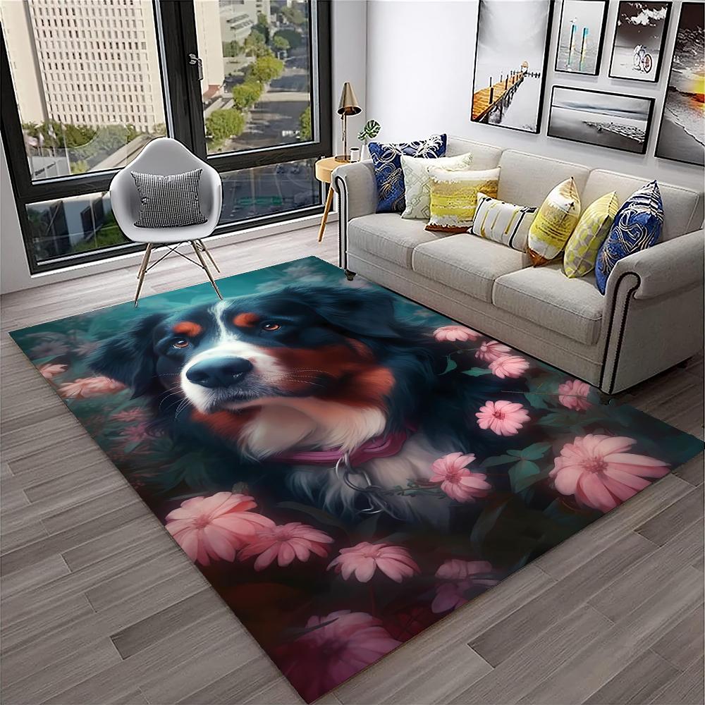Süßer Hund Samojede, Chihuahua, Zwergspitz, Husky Cartoon Teppich für Zuhause Wohnzimmer Schlafzimmer Sofa Fußmatte Dekoration, Kinder Rutschfest
