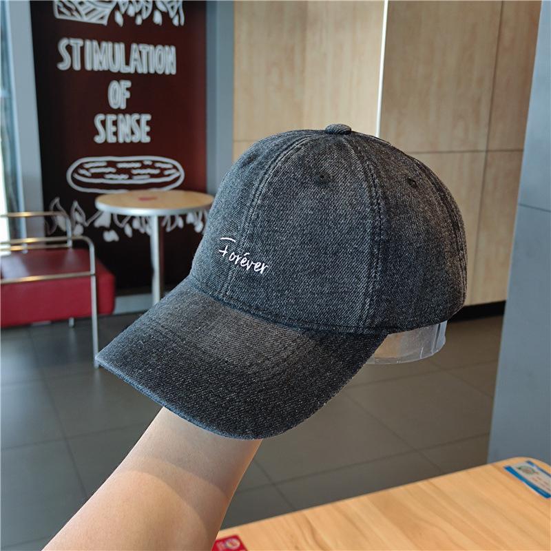 

Женская джинсовая кепка с козырьком весна/лето мужская повседневная универсальная солнцезащитная бейсболка чёрный