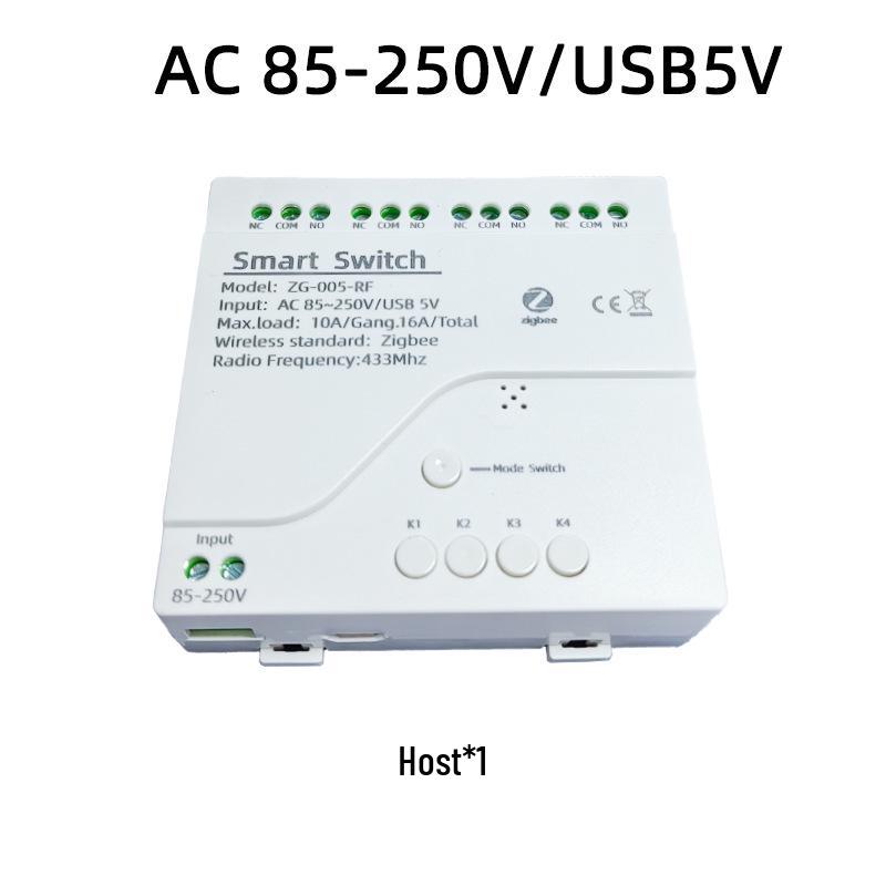 Tuya Zigbee 4-Channel Smart Control Module with Wireless Dual Control and Multi-Control Remote.