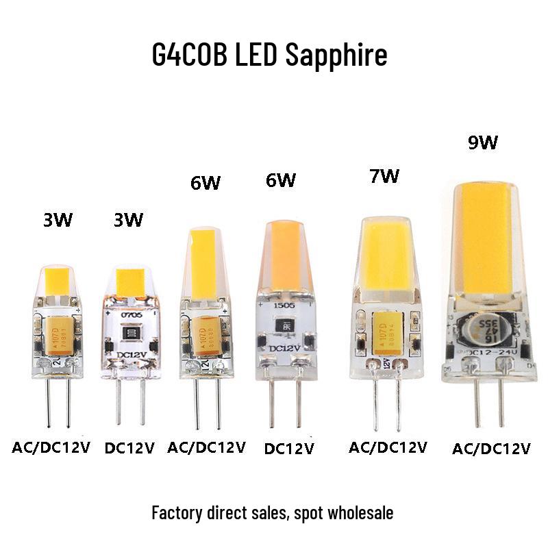 G4 LED Lamp Beads - Sapphire COB Light Source, 12V Silicone Crystal, Halogen Replacement