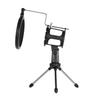 Mini Desktop Microphone Stand + Shock Mount Mic Holder + Pop Filter Kit for Studio Recording Online Broadcasting