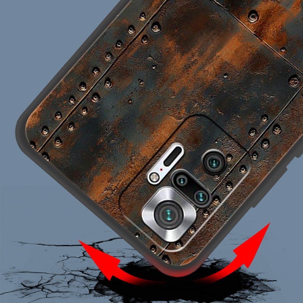 Vintage Industrieller Stil Rostige Handyhülle für Redmi 14C 10C Note 15 14 13 12 10 11 K40 Pro Plus Stoßfeste Weiche TPU-Schale