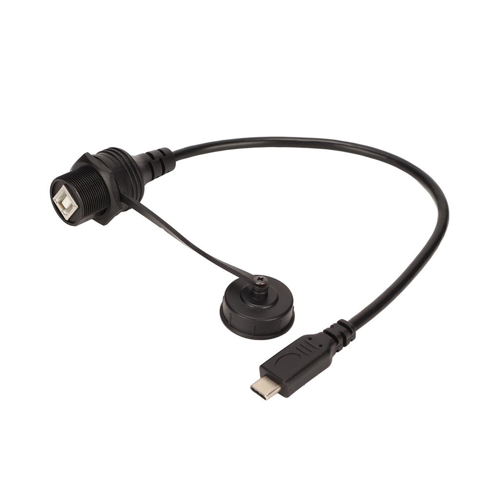 Type C to USB B Cable Waterproof Embedded Installation Extension Cable for Printers Cars Ships Yachts Dashboards