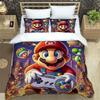 Comfortable Bedding Set, 3D Cartoon Mario Three-piece Set, Including Duvet Cover and Pillowcases.