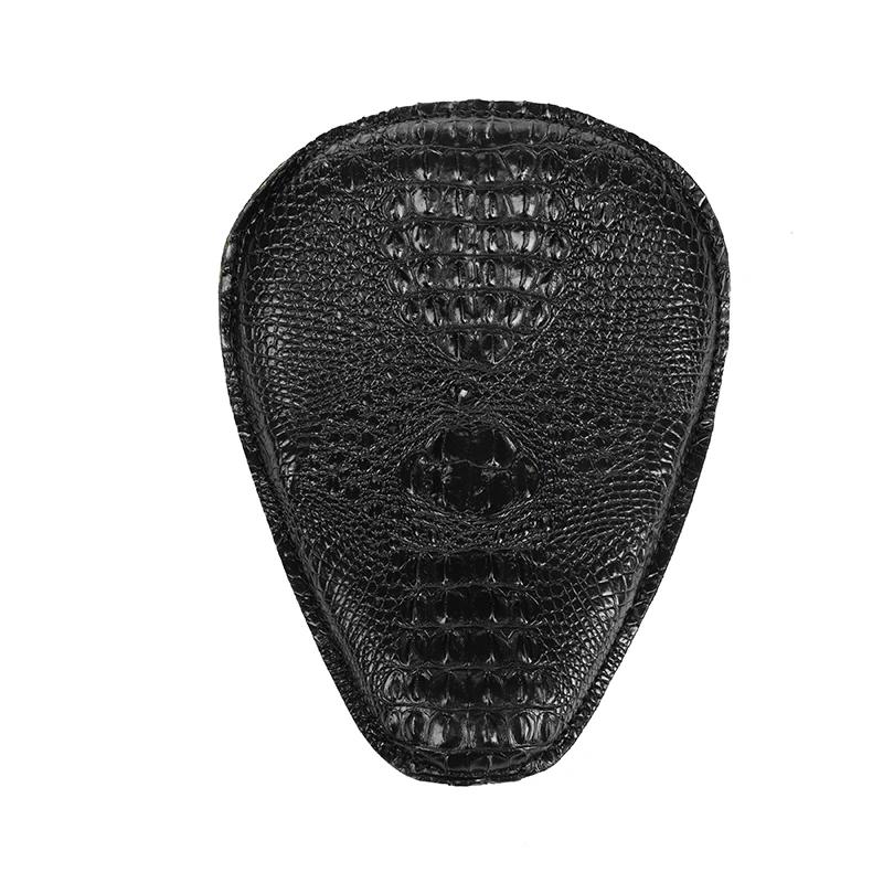 Motorcycle Retro Brown Black PU Crocodile Leather Solo Seat Accessories for Harley Custom Chopper Bobber Leather Saddle Seat чёрный