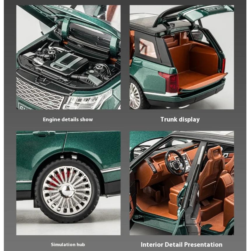 1/24 Scale Land Rover Range Rover Alloy Diecast Car Model Off Road SUV Vehicle Car Exhibition Ornaments Collection Children Toy Gift