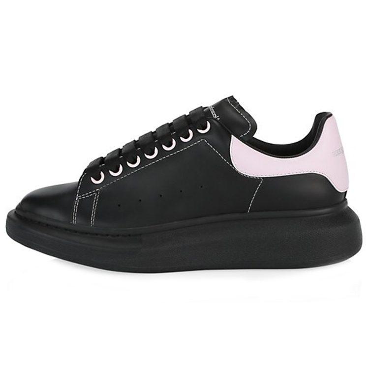 Alexander McQueen Oversized Sneaker Leather Low top Skateboard Shoes Men's Black Rose Jewel 553680WHTQT1436