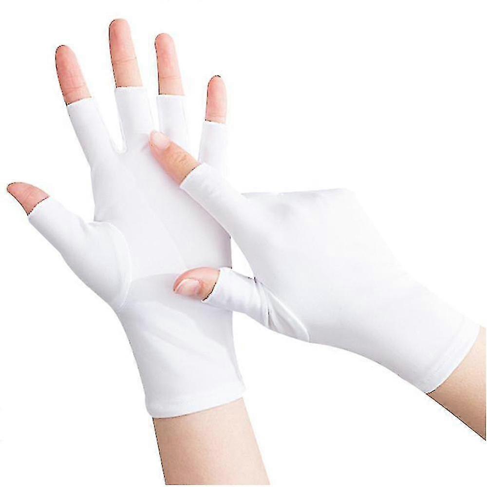 Uv Protection Half Finger Gloves For Manicure Gel Nail Lamp Driving Sport