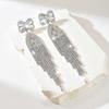 Fashion Retro Light Luxury Diamond Earrings Women'S Personality Temperament Super Shiny Long Fringed Earrings