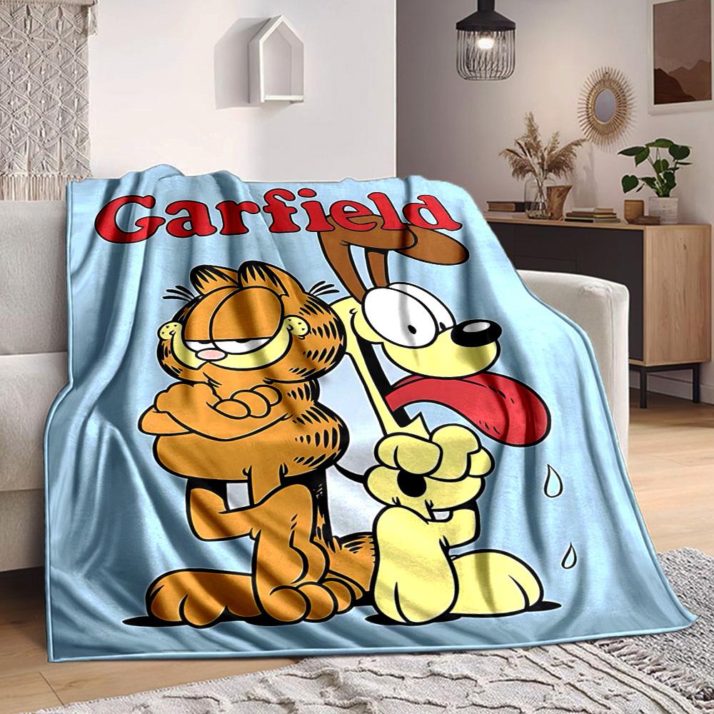 1ks flanelová deka Garfield Pes, měkká, šetrná k pokožce, s digitálním potiskem, různé velikosti k dispozici pro rodinu, přátele, narozeniny
