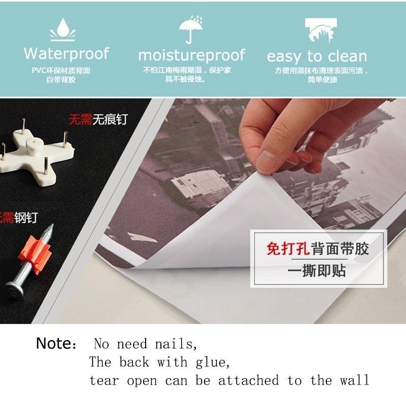 3pcs/set  Self-adhesive Decorative Wall Stickers Picture Warm Poster Home Layout Background Wallpape